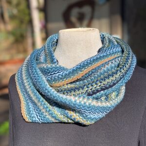 J. Jill Blue Knit Infinity Scarf